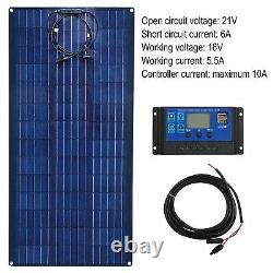 100W 12V Solar Panel Kit System Battery Charger Controller Camping RV Boat Black