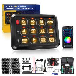 12 GANG RGB Switch Panel Wireless Bluetooth LED LIGHT BAR Circuit Control System