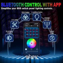 12 GANG RGB Switch Panel Wireless Bluetooth LED LIGHT BAR Circuit Control System