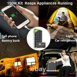 150W 12V Solar Panel Kit Mono System Battery Charger Controller Camping RV Boat