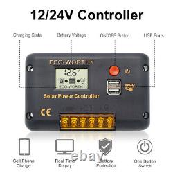 150W 12V Solar Panel Kit Mono System Battery Charger Controller Camping RV Boat