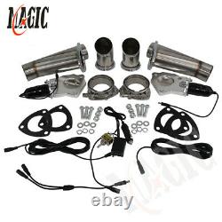 2.5 Dual Exhaust Catback Downpipe Cutout E-Cut Valve System Switch Control Kit