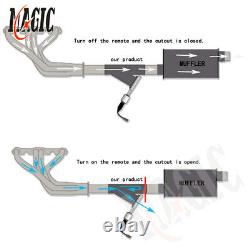 2 Electric Exhaust Catback Cutoff Valve System with Controller Remote Kit
