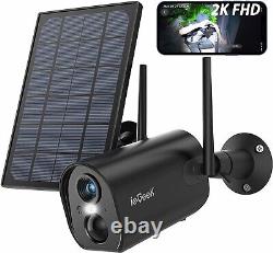 3PCS ieGeek Outdoor Wireless Solar Battery Security Camera 2K WiFi CCTV System