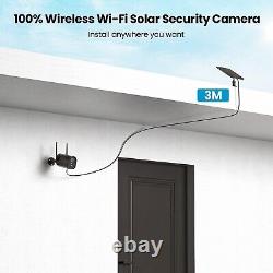 3PCS ieGeek Outdoor Wireless Solar Battery Security Camera 2K WiFi CCTV System