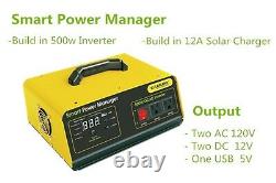 500W Watt Solar Panel Power Inverter + Charge Controller AC DC 12V RV Marine USB
