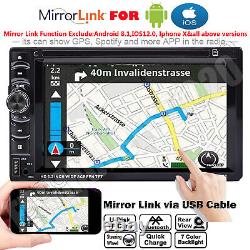 6.2 2 DIN Dash Car CD/DVD Player Radio Stereo MP3 Mirrorlink For GPS Navigation