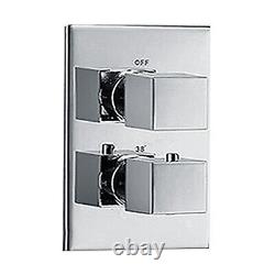 AICA Thermostatic Shower Mixer Bathroom Twin Head Concealed Vale Set