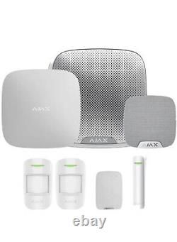 AJAX Wireless Smart House Alarm System (in white) with keypad and Hub Plus