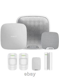 AJAX Wireless Smart House Alarm System (in white) with keypad and Hub Plus