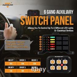 AUXBEAM 12V 6 Gang Control Switch Panel LED Auxiliary System For Car Truck Boat