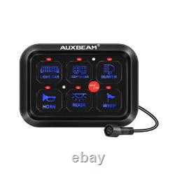 AUXBEAM 12V 6 Gang Control Switch Panel LED Auxiliary System For Car Truck Boat