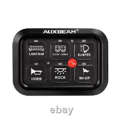 AUXBEAM 6 Gang On/Off Switch Panel Toggle Circuit Relay System Kit Blue Car Boat