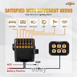 AUXBEAM 6 Gang Switch Panel On-Off LED Circuit Control Relay System Box Car Boat