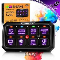 AUXBEAM 8 Gang RGB Switch Panel Off-road LED Control System For Truck Boat ATV