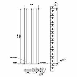 Anthracite Flat Panel Radiator Vertical Horizontal Towel Rail Central Heating