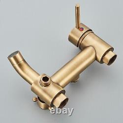 Antique Brass Shower Faucet Taps Set Rainfall Bathtub Shower System Mixer Tap
