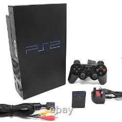 Boxed Black Fat Sony PS2 Console System With Controller & 8MB Card Grade 2