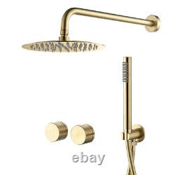 Brass Round Bathroom Rainfall Shower System Mixer Valve Set Bathtub Faucet Taps