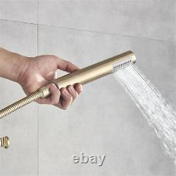 Brushed Gold Bath Shower Tap With20 cm Ultrathin Shower Head Handshower Set Mixer