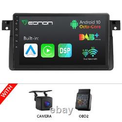 CAM+OBD+Android 10 8Core 9Car Radio GPS DAB+ Stereo For BMW E46 320 323 325 330