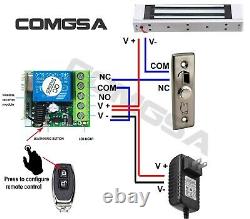 Door Access Control System, Electric Magnetic Lock 600lb, 4 Remote Controls USA