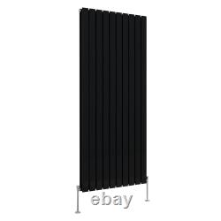 Horizontal Vertical Designer Radiator Flat Panel Oval Column Rads Valves Black