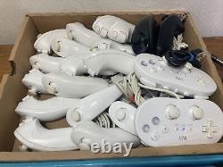 Lot of 9 Wii Consoles All With Cables 20 Controllers 18 Chucks 2 Pads + Extras