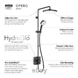 Mira Opero Bathroom Thermostatic Mixer Shower Black Twin Adjustable Head Modern