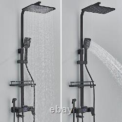 Modern Bathroom Shower Set Shower mixer Taps Black LCD Temperature Display