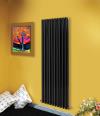 Modern Vertical Oval Column Designer Tall Upright Central Heating Radiator Black