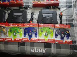 N64 system Nintendo 64 Console with 4 new Controllers (TIGHT STICKS) + av power