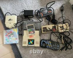 NEC PC engine console system + 3 Controllers + Hu Card Games