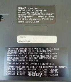 NEC Turbo Duo System, Console, Controller, AV cable, Pwr. Spply DOES NOT START