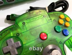 Nintendo 64 N64 Jungle Green System Console with OEM Controller TESTED ++ WORKING