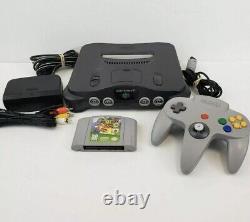 Nintendo 64 N64 System / Console Bundle + Cables + 2 Controller + Super Mario 64