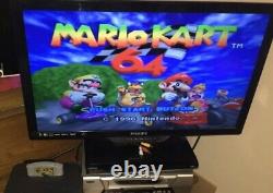 Nintendo 64, N64 System / Console Bundle + Cables + 2 Controllers +Mario Kart 64