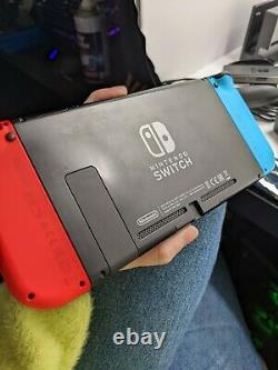 Nintendo Switch Console 32GB with Neon Blue Red JoyCon Controllers Dock Charger