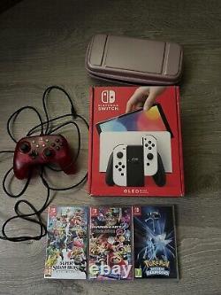 Nintendo Switch OLED, 3 Games, case, controller