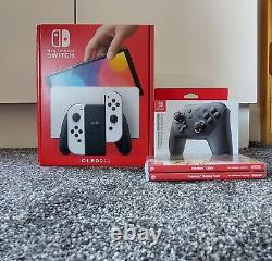 Nintendo Switch OLED White + Pro Controller + Two Games