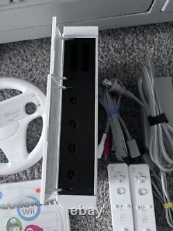 Nintendo Wii Mario Kart Console System Bundle With 2 Controllers, Wheels, & Game