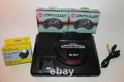 Original Sega Genesis Console System MK-1601 With 2 Controllers & Hookups CLEAN