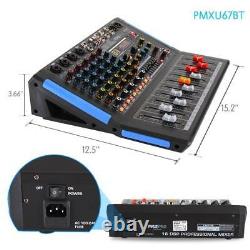 Pyle PMXU67BT Bluetooth 6 Ch. Studio DJ Controller Audio Mixer Console System