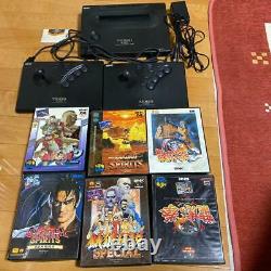 SNK NEO GEO AES Console System with 2 Controllers & Lot 6 Games Tested Perfect