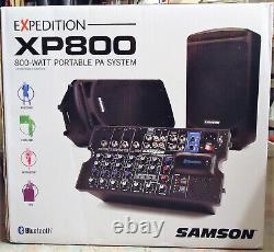 Samson Expedition XP800 800w Portable 8 PA DJ Speaker System+8-ch Powered Mixer