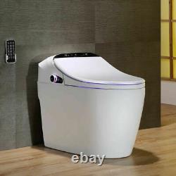 Smart Home White Toilet Automatic Flush System Toilet Bidet Seat Remote Control