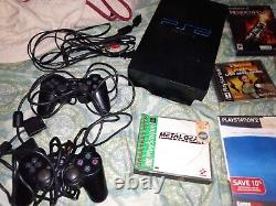 Sony PlayStation 2 PS2 Fat Console System Bundle 2 Controllers games