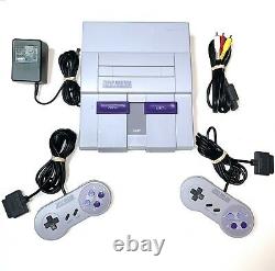 Super Nintendo SNES System Console With 2 OEM Controllers Authentic & Clean