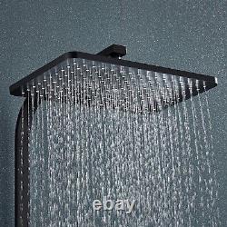 Thermostat Rainfall Shower System Set Handshower Bath Black Shower Mixer Tap UK