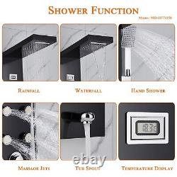 Thermostatic Shower Panel Column Tower with Body Jets Waterfall Bathroom Shower